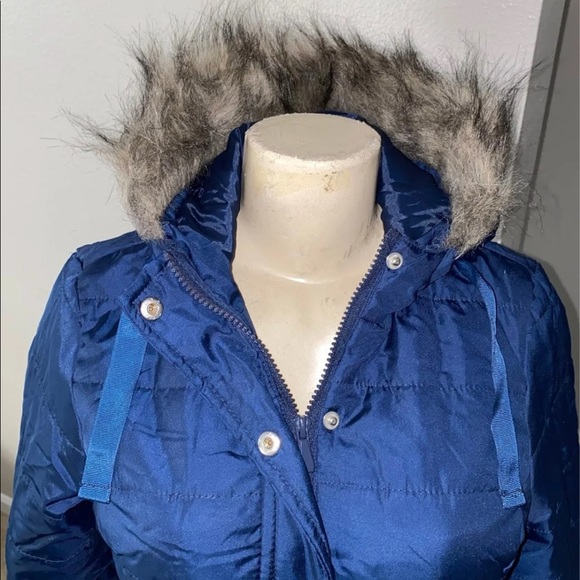 New J2 by Jou Jou Blue Hooded Puffer Jacket - Picture 6 of 12